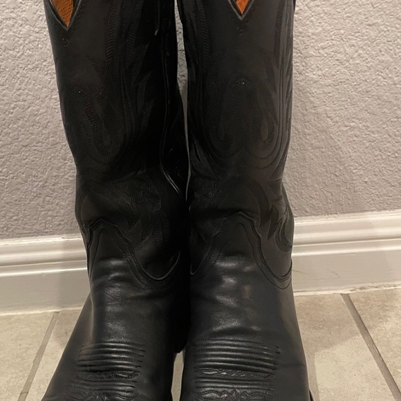 Men's LUCCHESE M1020R4 LUCCHESE LONE STAR CALFSKIN BLACK 8.5D - Picture 14 of 16